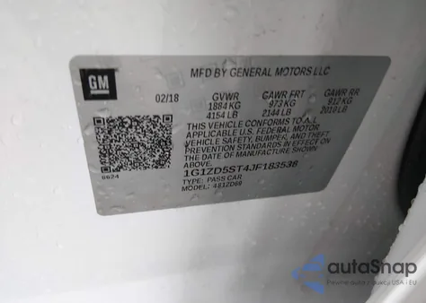 2018 Chevrolet Malibu Lt from USA, damaged, VIN 1G1ZD5ST4JF183538